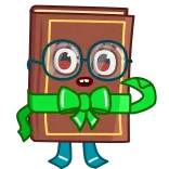 🤓 libro, occhiali, nastro, carino, cartone animato telegram sticker