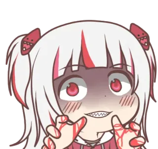 😈 garota anime, sangrento, assustador, aterrorizante, yandere telegram sticker