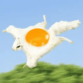 🍳 uovo, coniglio, animale, cibo, volante whatsapp sticker
