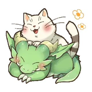 😊 chat, dragon, mignon, animal, fantaisie, animal de compagnie telegram sticker