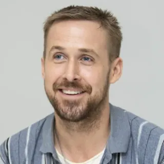 😸 Ryan Gosling diễn viên, người nổi tiếng, chân dung, đàn ông, mắt xanh, nụ cười telegram sticker