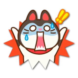 😱 kot, anime, zszokowany, przestraszony, wykrzyknik, wyraz twarzy, kreskówka telegram sticker