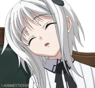 🐼 @ANIMESTICKERCO アニメ, ステッカー, アニメーション, 白い髪, 睡眠 telegram sticker