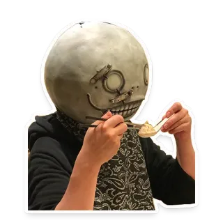 😗 Maske, Person, Essen, Essen, Essstäbchen whatsapp sticker