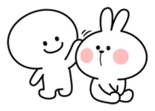 ✋ süß, Cartoon, Freundschaft, kawaii, Hase, Figur, herzlich whatsapp sticker