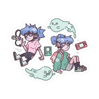 🎸 Spiel, Gamer, Konsole, Geister, Cartoon telegram sticker