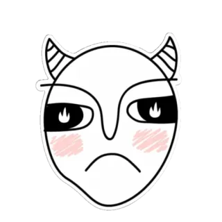 👿 iblis, tanduk, marah, sedih, stiker, monster, makhluk whatsapp sticker