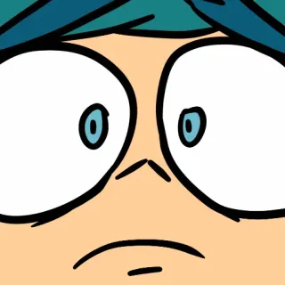 😥 Desenho animado, Expressão, Choque, Medo, Anime whatsapp sticker