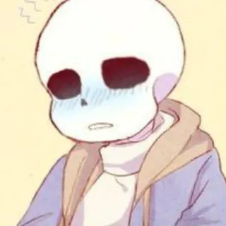 ☠️ Sans Undertale skeleton, video game, blush, cute, cartoon, fanart telegram sticker