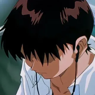 🌟 Shinji Ikari Neon Genesis Evangelion anime, sad, teenager, character, evangelion, shinji telegram sticker