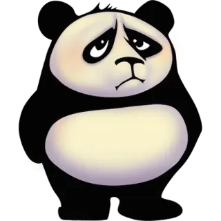 😞 Panda, Verdrietig, Dier, Schattig, Cartoon, Sticker telegram sticker