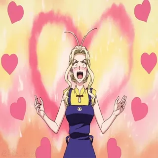 ❤️ 动漫, 兴奋, 爱心, 卡通, 女性角色 telegram sticker