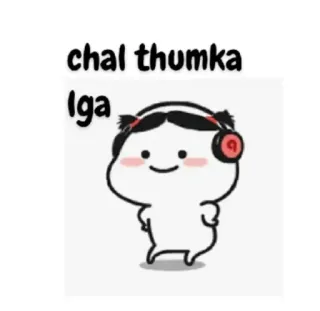 😝 chal thumka laga Hoạt hình, Tai nghe, Dễ thương, Nhảy, Biểu cảm, Vui vẻ, Minh họa telegram sticker