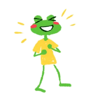 😆 rana, felice, carino, cartone animato, allegro, sorridente whatsapp sticker