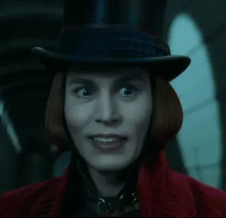 🍫 Willy Wonka Charlie and the Chocolate Factory willy wonka, johnny depp, film, personaggio, cioccolato, fabbrica, faccia buffa telegram sticker