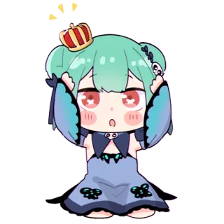👑 anime, cute, character, crown, cartoon, kawaii telegram sticker