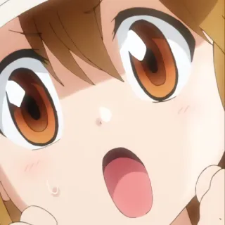 😗 Anime, Desenho animado, Garota, Chocada, Surpresa, Expressão telegram sticker