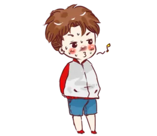 🎶 cartoon, anime, boy, sweating, exasperated, cute telegram sticker