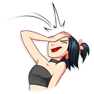 🤦 Facepalm, Mulher, Desenho animado, Arrependimento, Envergonhado(a), Decepção whatsapp sticker