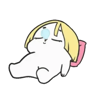 😴 sonno, cartone animato, personaggio, cuscino, carino, kawaii telegram sticker