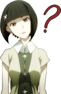 ❓ anime, girl, question mark, confused, thinking telegram sticker