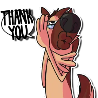 🎁 THANK YOU Hund, Cartoon, Danke, Ausdruck, Gruß telegram sticker
