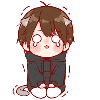 ❤️ Anime, Katzenohren, Süß, Weinend, Traurig, Kawaii, Sticker telegram sticker
