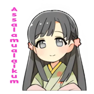 🤝 Assalamualaikum Anime, Chica, Saludo, Musulmán telegram sticker