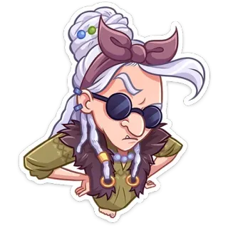 🧐 dibujos animados, bruja, personaje, anciana, pegatina telegram sticker