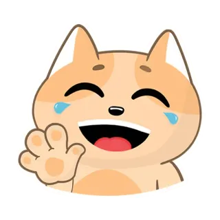 😂 Katze, süß, Emoji, Cartoon, Tier, fröhlich, winkend telegram sticker