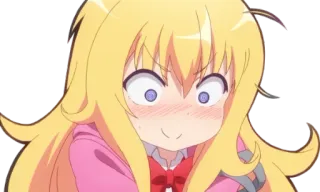 😅 anime, girl, cartoon, happy, blonde whatsapp sticker