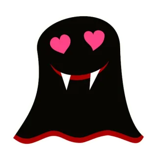 😍 ma, ma cà rồng, tình yêu, trái tim, dễ thương, halloween, quái vật, hoạt hình telegram sticker
