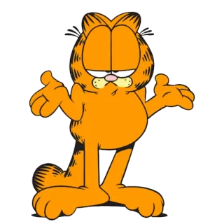 🤷‍♂️ Garfield cat, orange, cartoon, lazy, humor, comic strip whatsapp sticker