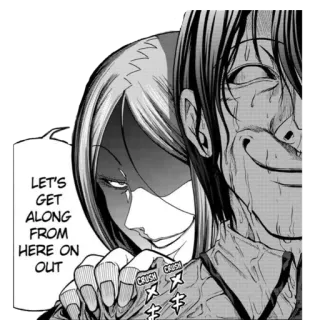 🙂 LET'S GET ALONG FROM HERE ON OUT manga, anime, friendship, agreement telegram sticker