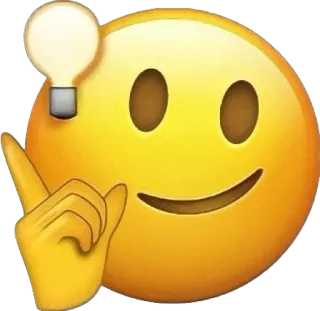 💡 อีโมจิ, ไอเดีย, ความคิด, หลอดไฟ, ฉลาด, การ์ตูน telegram sticker