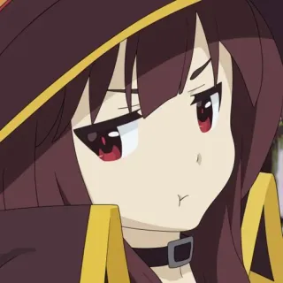 😤 Megumin Konosuba anime, girl, magic, wizard, konosuba, cute, red eyes telegram sticker