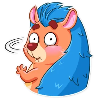 😳 riccio, carino, animale, cartone animato, adesivo telegram sticker