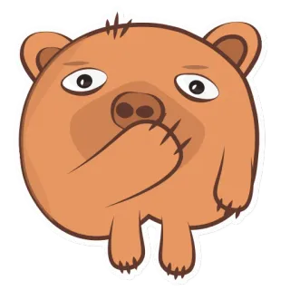 🙊 animal, urso, desenho animado, fofo, adesivo, ilustração telegram sticker