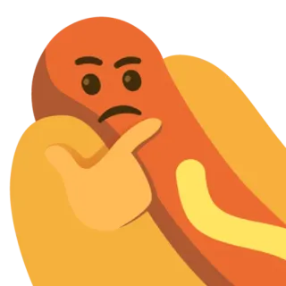 🤔 Cachorro-quente, Pensando, Emoji, Comida telegram sticker