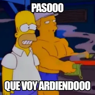 🔥 Homer Simpson The Simpsons PASOOO
QUE VOY ARDIENDOOO Cartoni animati, Umorismo, Simpsons, Homer, Fuoco, Meme telegram sticker