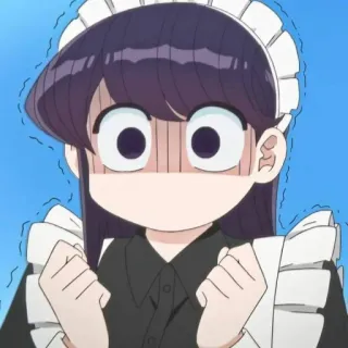 😰 Komi Shouko Komi Can't Communicate 애니메이션, 코미양은 커뮤증입니다, 코미 쇼코, 메이드, 긴장, 충격, 귀여운 telegram sticker
