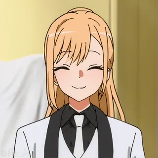 😊 Marin Kitagawa My Dress-Up Darling อนิเมะ, มังงะ, ยิ้ม, ผมบลอนด์, น่ารัก, ผู้หญิง telegram sticker