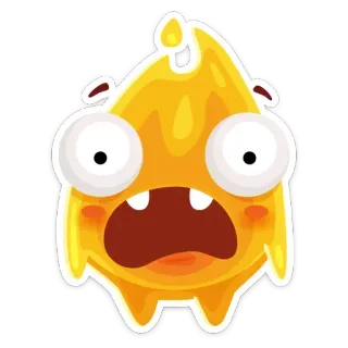 😱 monster, kartun, makhluk, kuning, imut, lucu whatsapp sticker