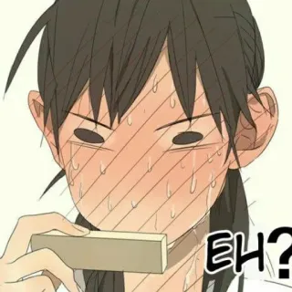🌟 EH? Dessin animé, Confus, Question, Sueur, Visage whatsapp sticker