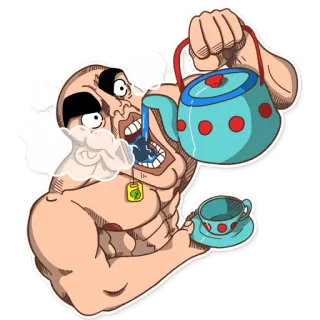 😤 teh, kartun, minuman, minum, lucu telegram sticker
