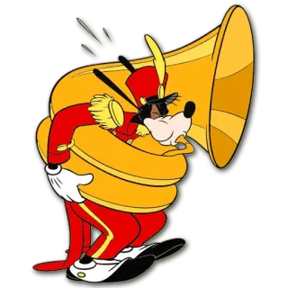 🎺 Goofy goffo, Disney, cartone animato, band, strumento telegram sticker
