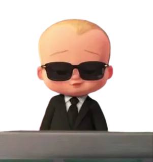 😎 Boss Baby The Boss Baby bébé, costume, dessin animé, film, boss, lunettes de soleil telegram sticker