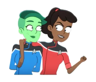 ✊ star trek, desenho animado, animado, amizade, série de tv telegram sticker