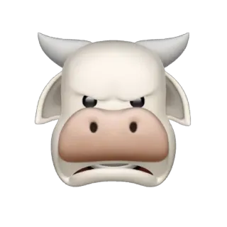 🐄 vaca, emoji, bravo, animal, rosto telegram sticker