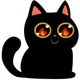 🔥 cat, fire, cute, animal, kitten, eyes, pet telegram sticker